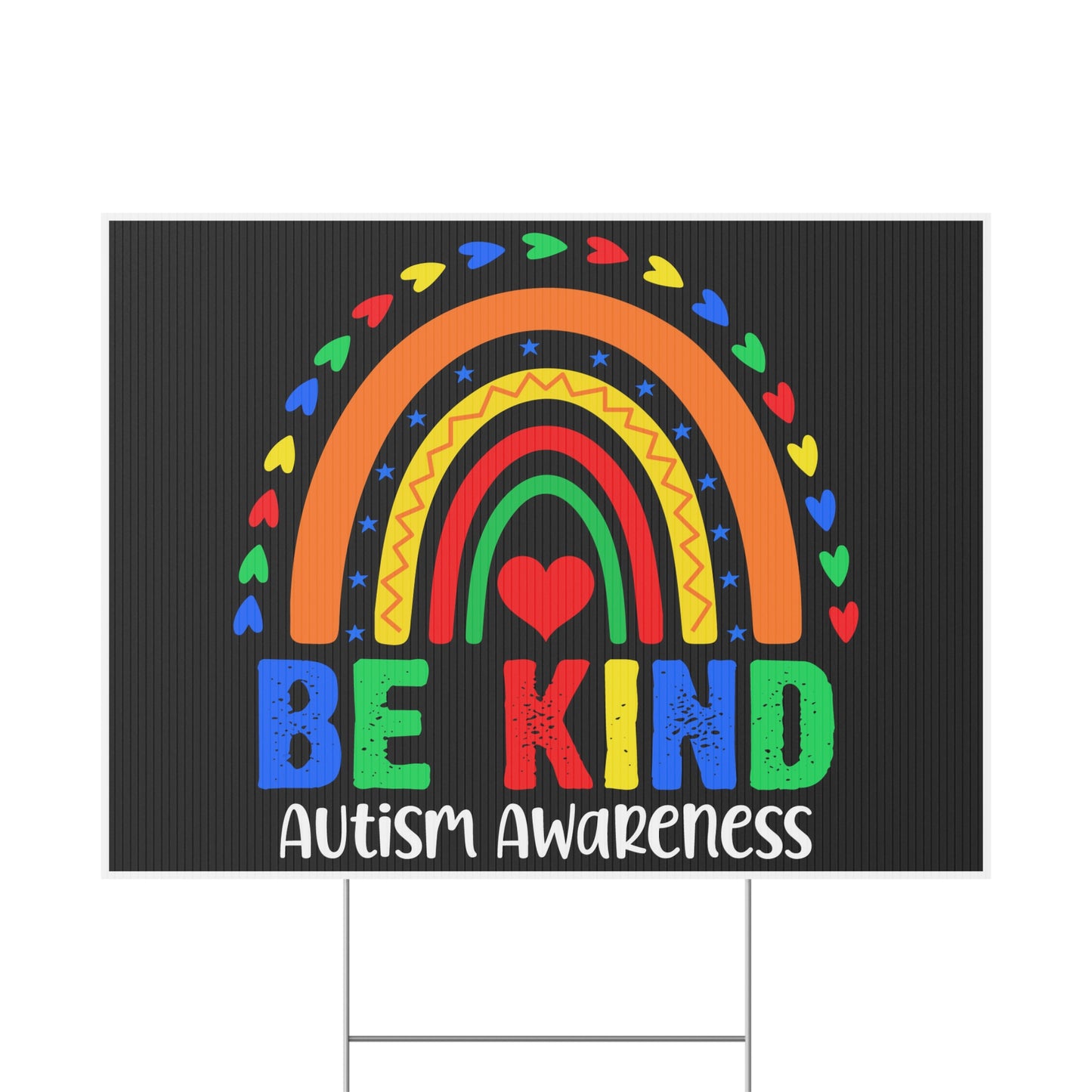Autism Awareness Yard Sign, 18x12, 24x18, 36x24, Double Sided, H-Stake Included, v5