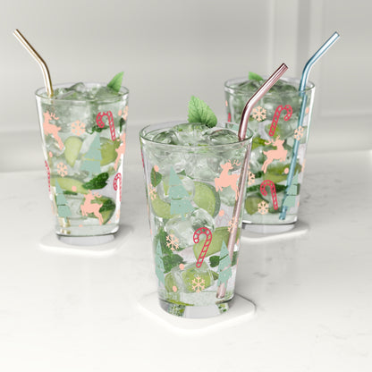 Christmas Reindeer Pint Glass