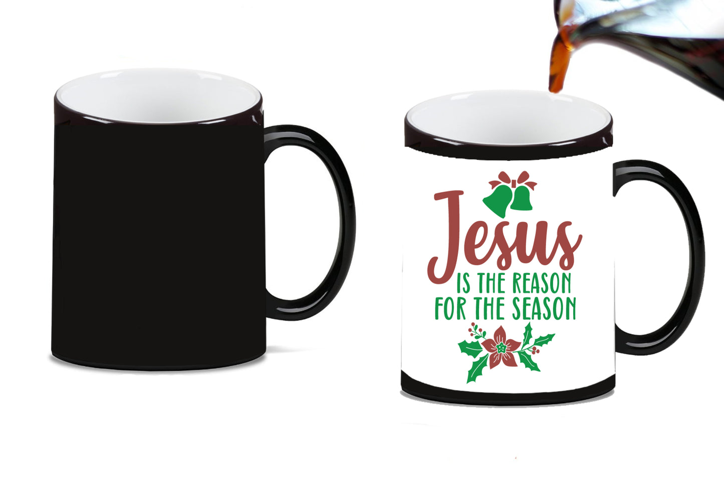 Jesus is the Reason for the Season Coffee Mug, 11oz | 15oz | 20oz, Black Ringer Coffee Mug 11oz, Travel Mug 14oz, Latte 12oz, Morph Ceramic Drinkware