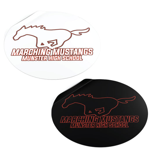 Munster High School Marching Mustang Round Standard Decal