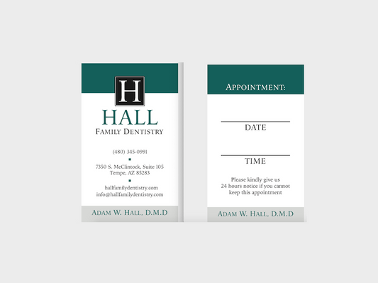 Hall Family Dentistry Business Cards, QTY-1000