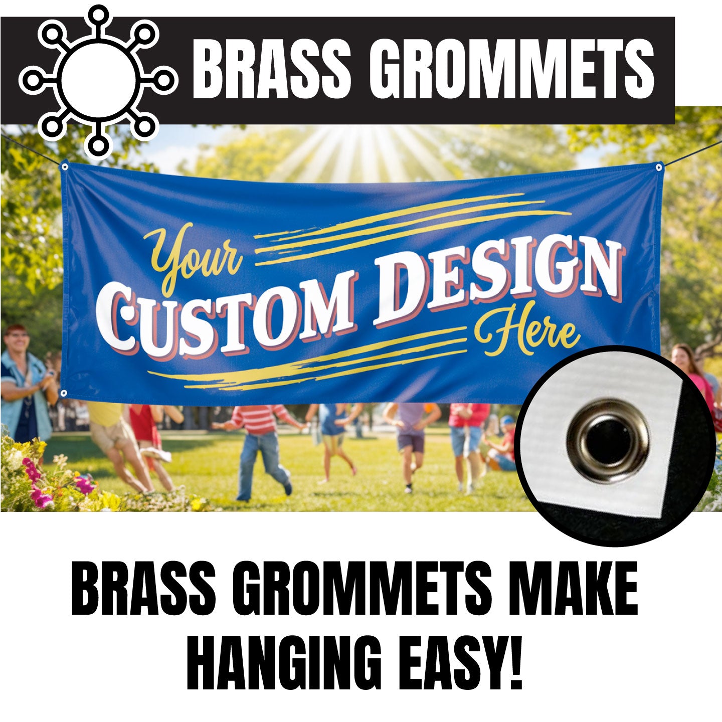 Custom Vinyl Banner, Multiple Size Banner Sign Options, Outdoor, Weatherproof, With Hems and Brass Grommets