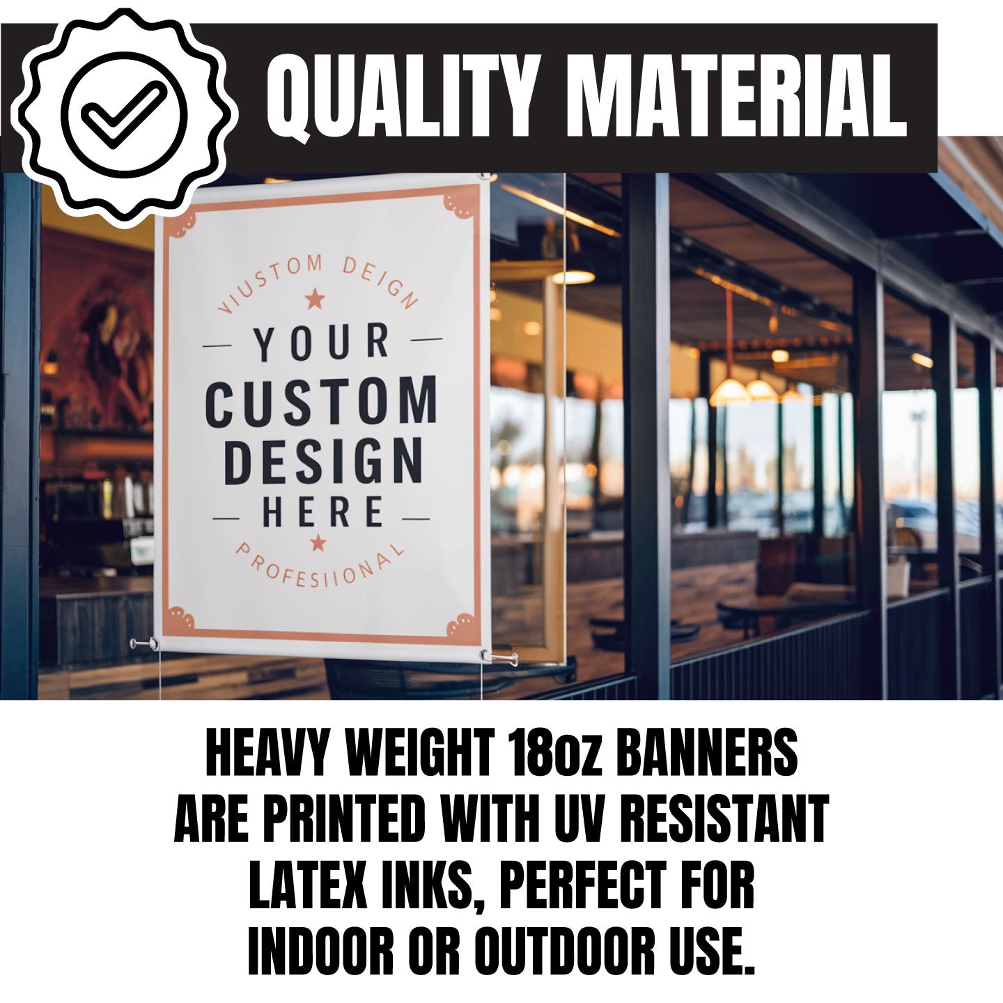 Custom Vinyl Banner, Multiple Size Banner Sign Options, Outdoor, Weatherproof, With Hems and Brass Grommets