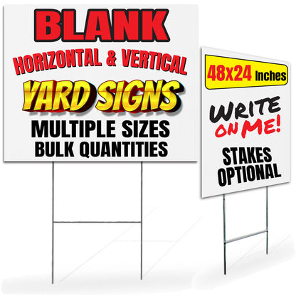 Blank Horizontal Yard Signs