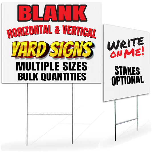 Blank Yard Signs
