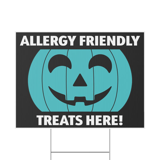 Blue Pumpkin Allergy Friendly Treats Halloween Yard Sign