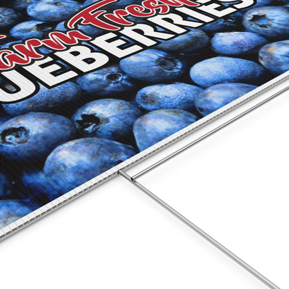 Farm Fresh Blueberries Yard Sign
