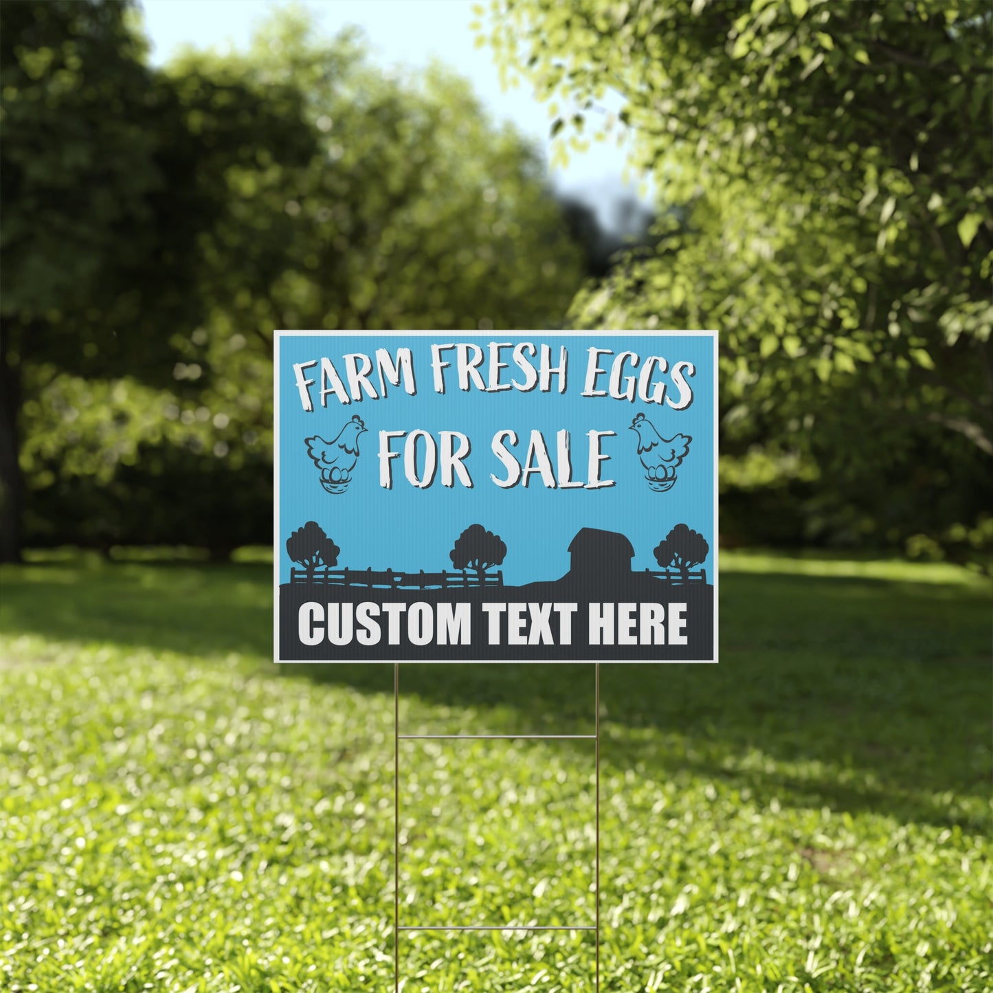 Custom Farm Fresh Eggs For Sale, Yard Sign, 18 x 24 inch, v2