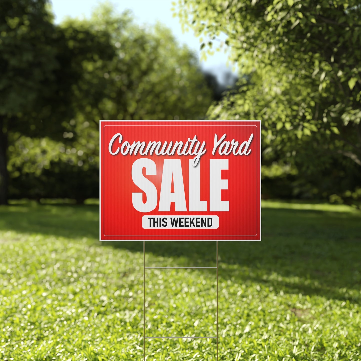 Community Yard Sale This Weekend Sign