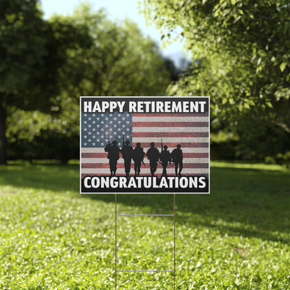 Congratulations Military Retirement Yard Sign