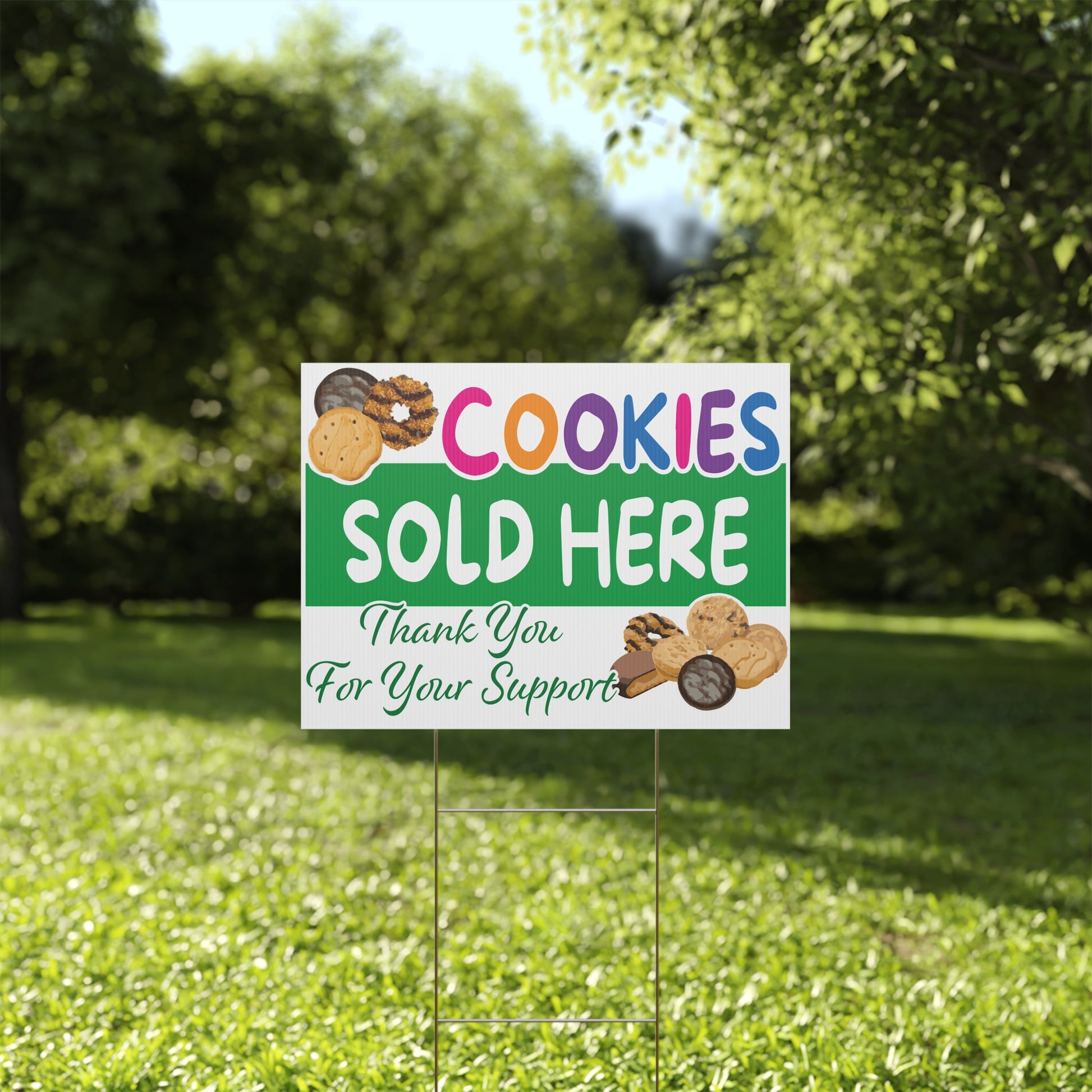 Cookies Sold Here Thank You Support Sign