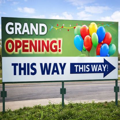 Custom directional yard sign guiding customers or guests, large outdoor billboard sign for events and businesses