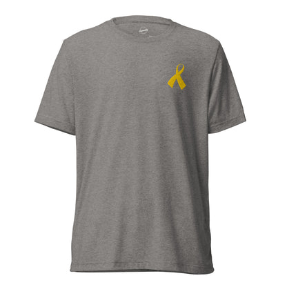 Awareness Ribbon Custom Embroidery Grey Shirt Choose Ribbon Color