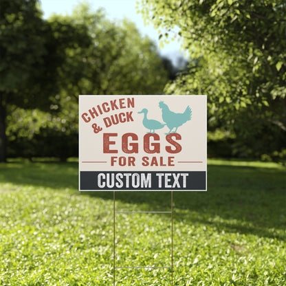Custom Chicken and Duck Eggs For Sale Yard Sign
