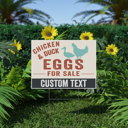 Custom Chicken and Duck Eggs For Sale Yard Sign