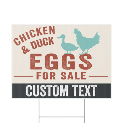 Custom Chicken and Duck Eggs For Sale Yard Sign