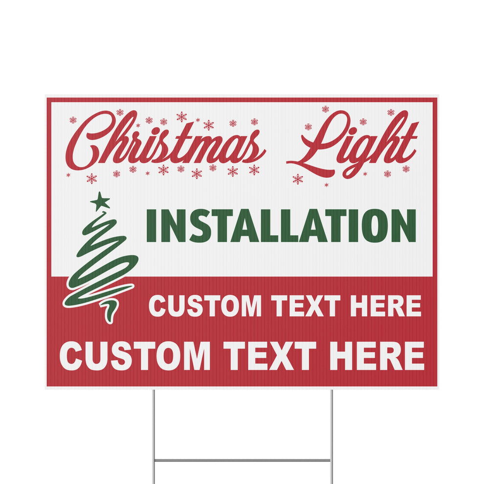 Custom Christmas Light Installation Yard Sign - Humanity Source