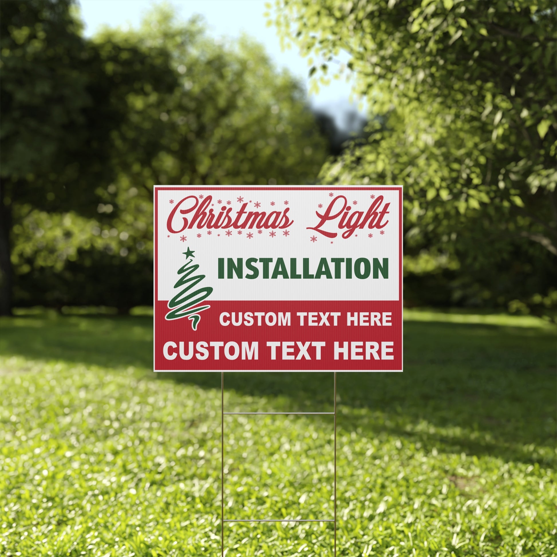 Custom Christmas Light Installation Yard Sign