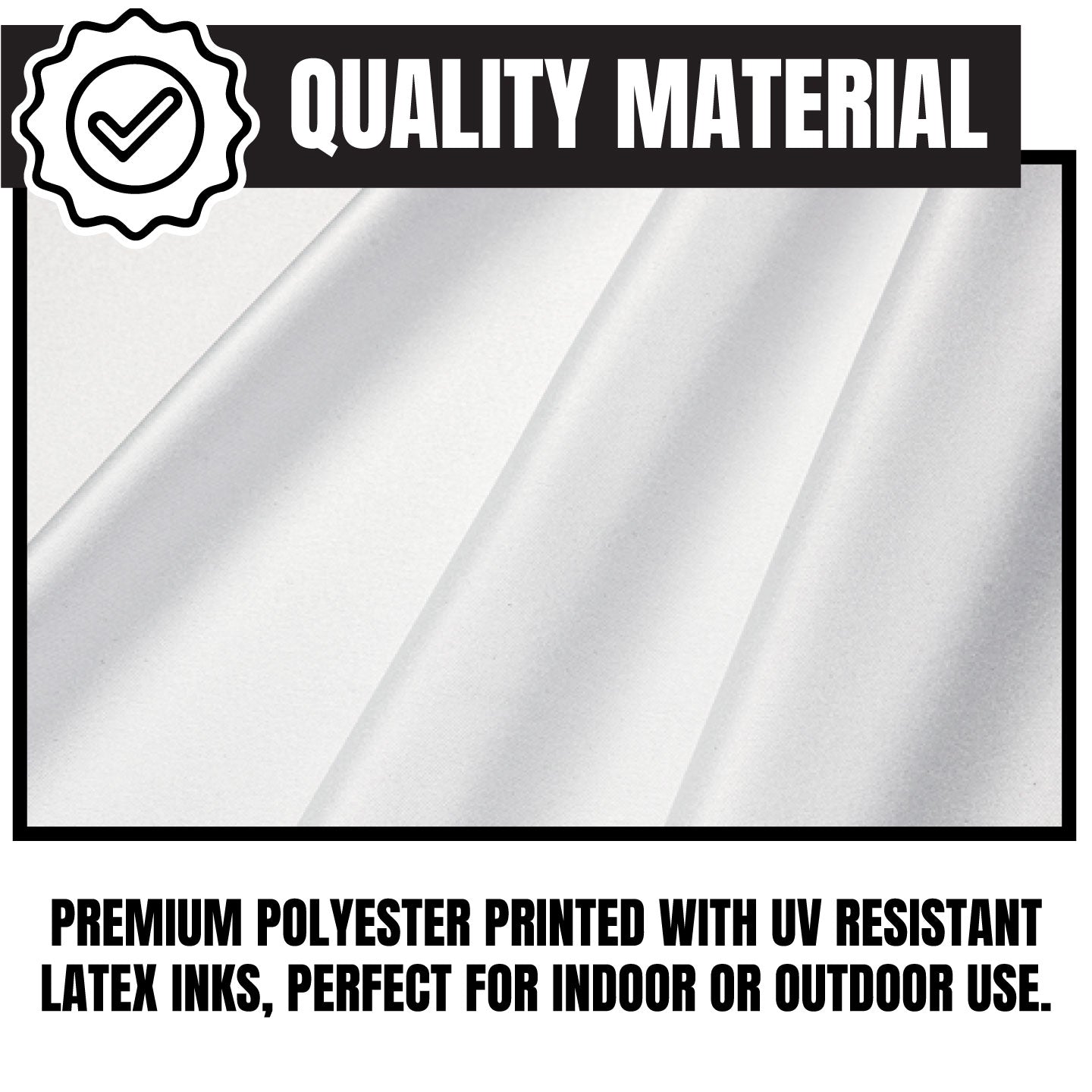 Close-up of sewn pole sleeve on custom outdoor flag