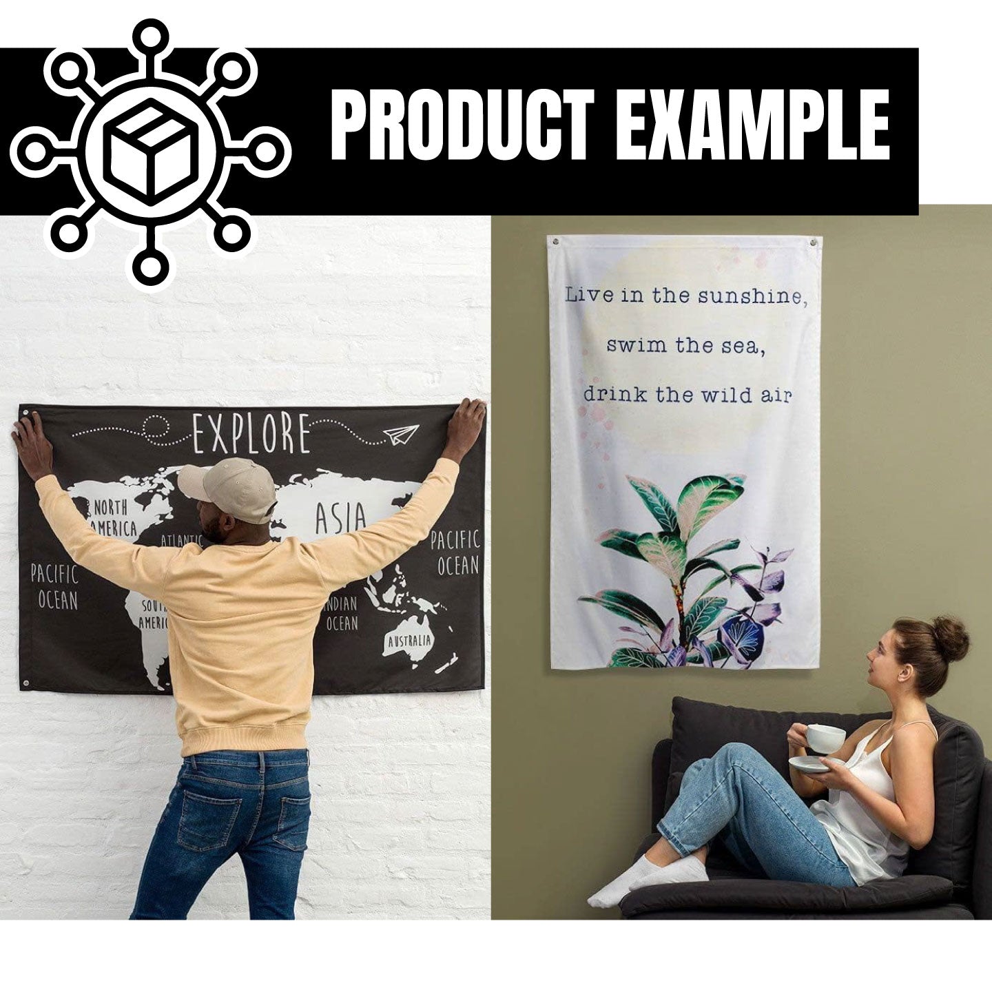 18x12 custom flag with sewn pole sleeve displayed outdoors