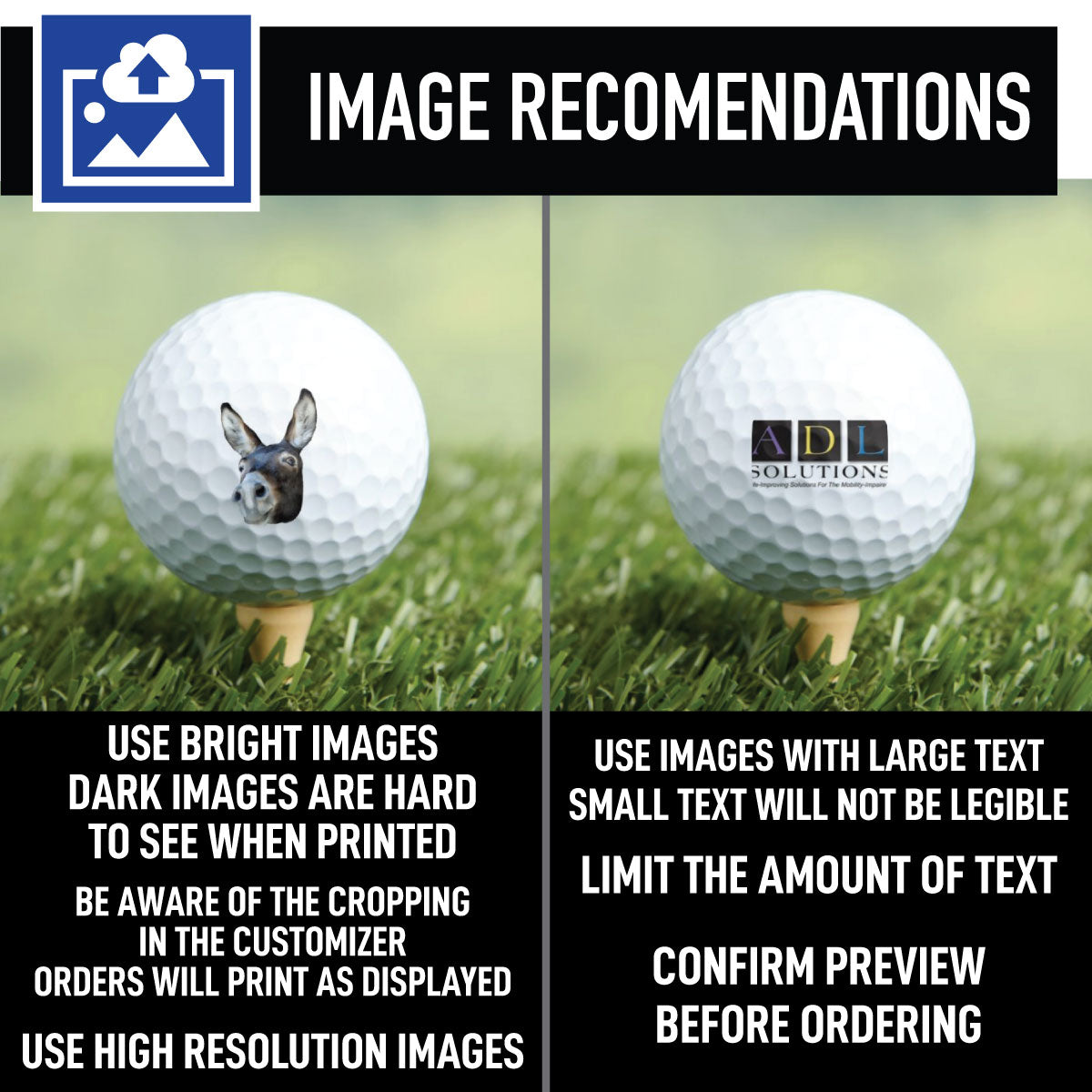 Custom Golf Balls Image Resolution