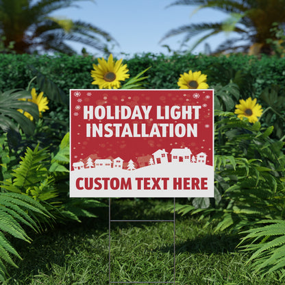 Holiday Light Installation Yard Sign