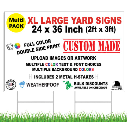 Custom Horizontal Yard Sign 36x24
