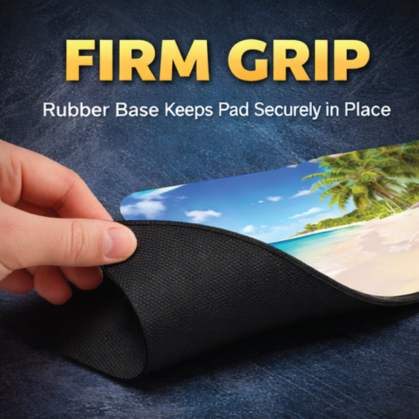 Personalized mouse pad with customer artwork and non-slip rubber base