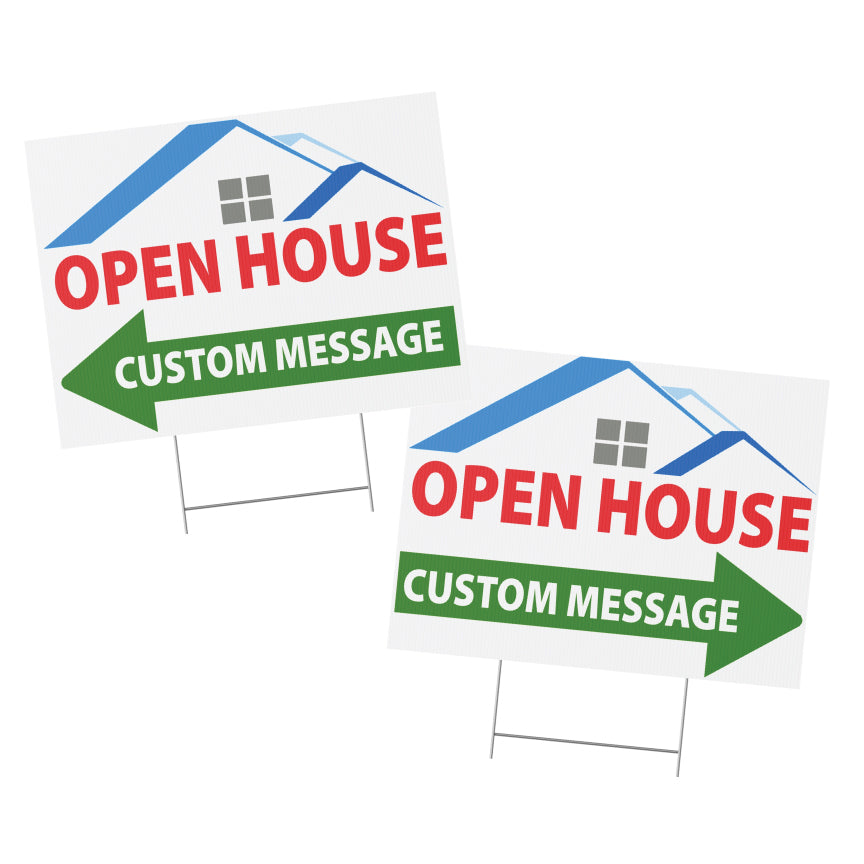 Custom real estate open house signage for realtors outdoor lawn sign