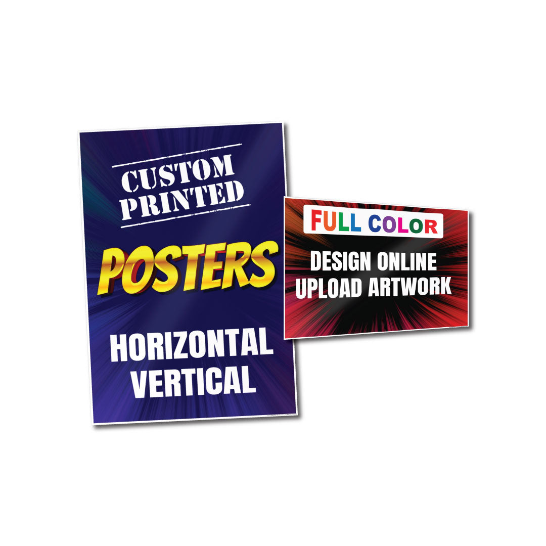 Custom posters for custom printed posters design online, upload artwork, waterproof, durable, outdoor posters, indoor posters