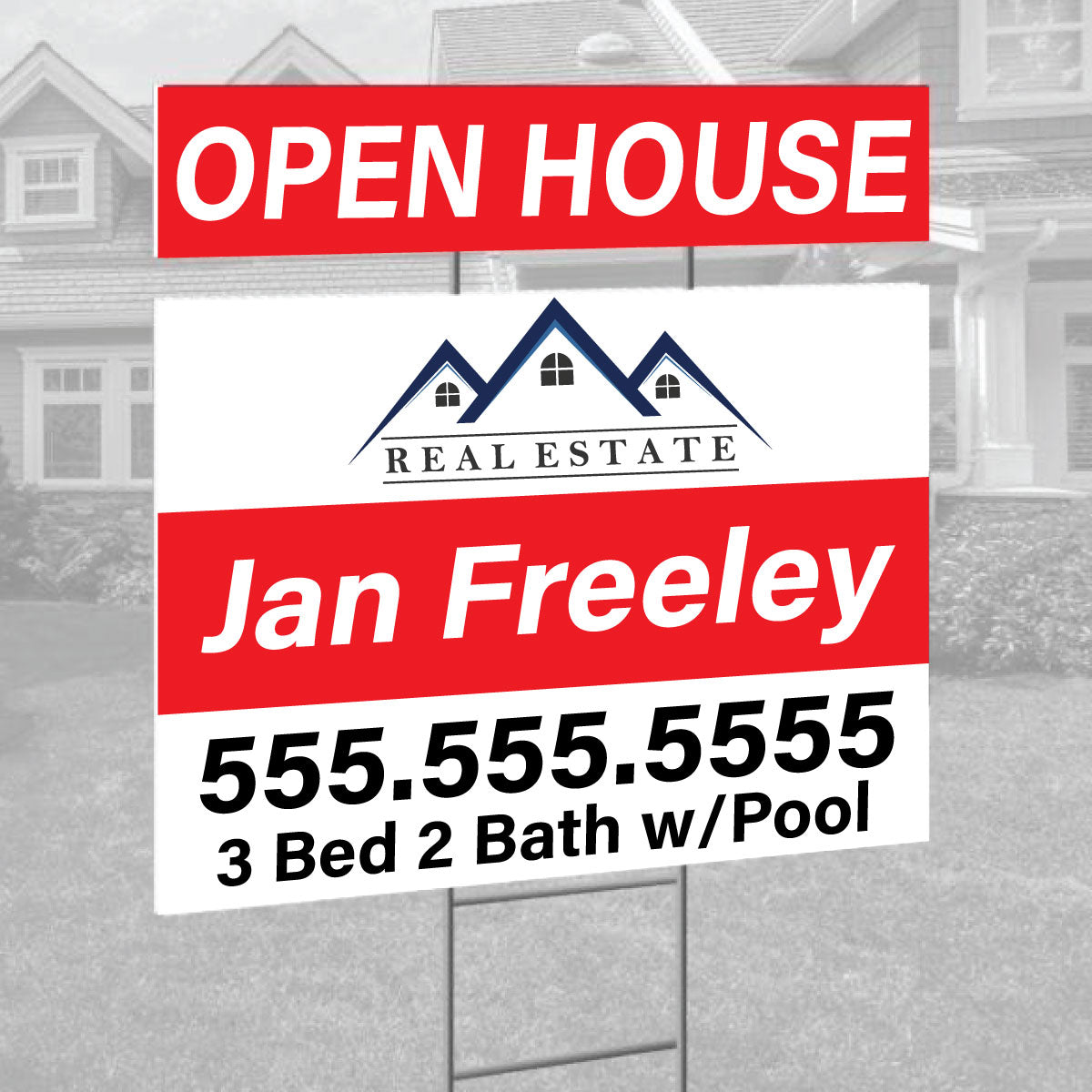 Rider sign with optional H-stakes