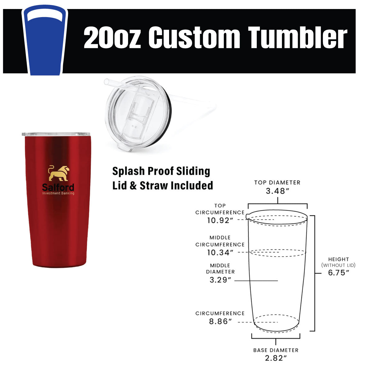 Custom Tumbler Stainless Steel Lid Straw