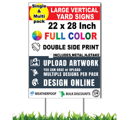 Custom Vertical Yard Sign 22x28