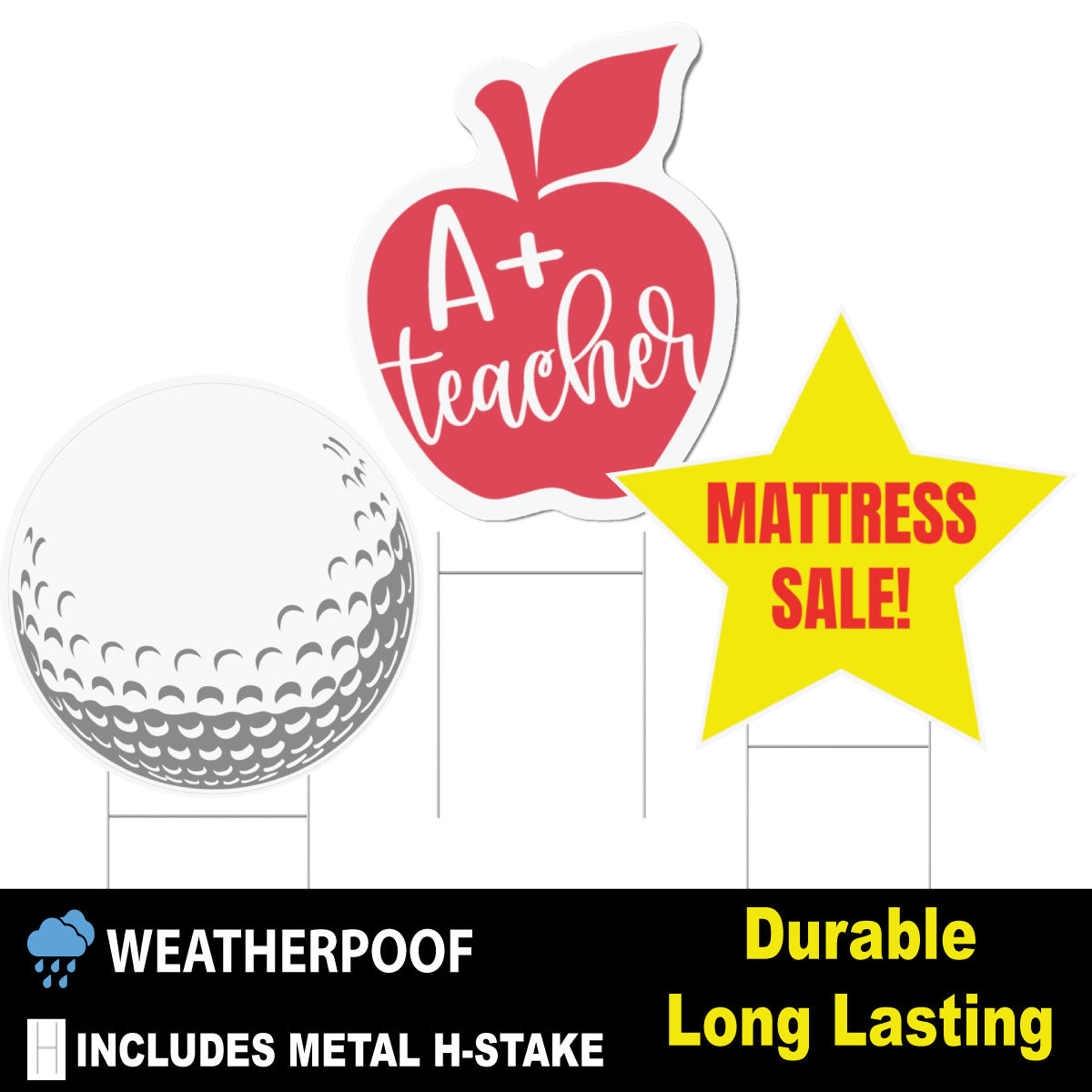 Custom Die Cut Yard Signs, Contour Shape Cut Signs