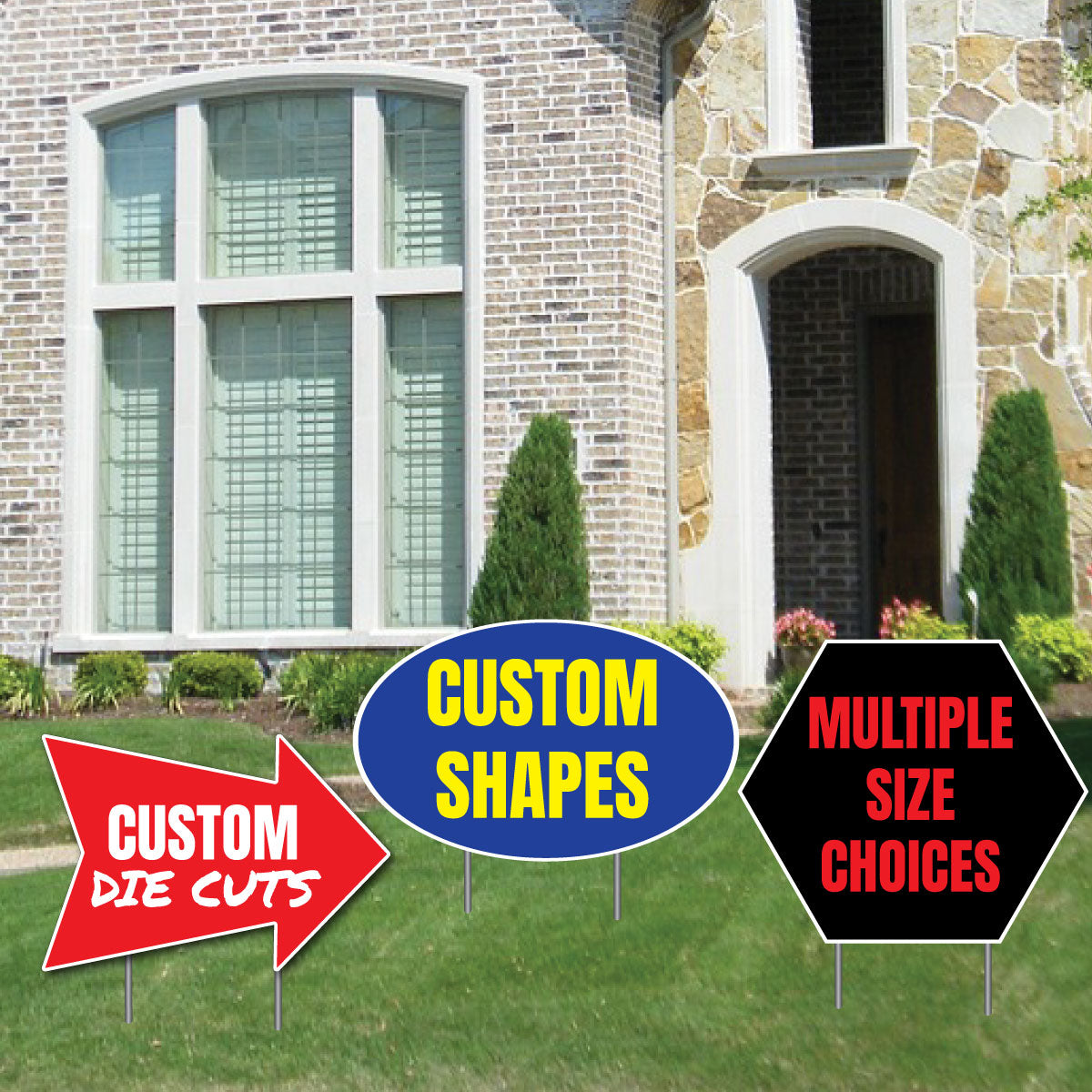 Custom Die Cut Yard Signs, Contour Shape Cut Signs