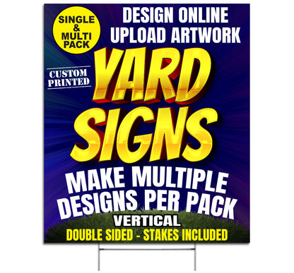 Custom Vertical Yard Sign Upload Artwork