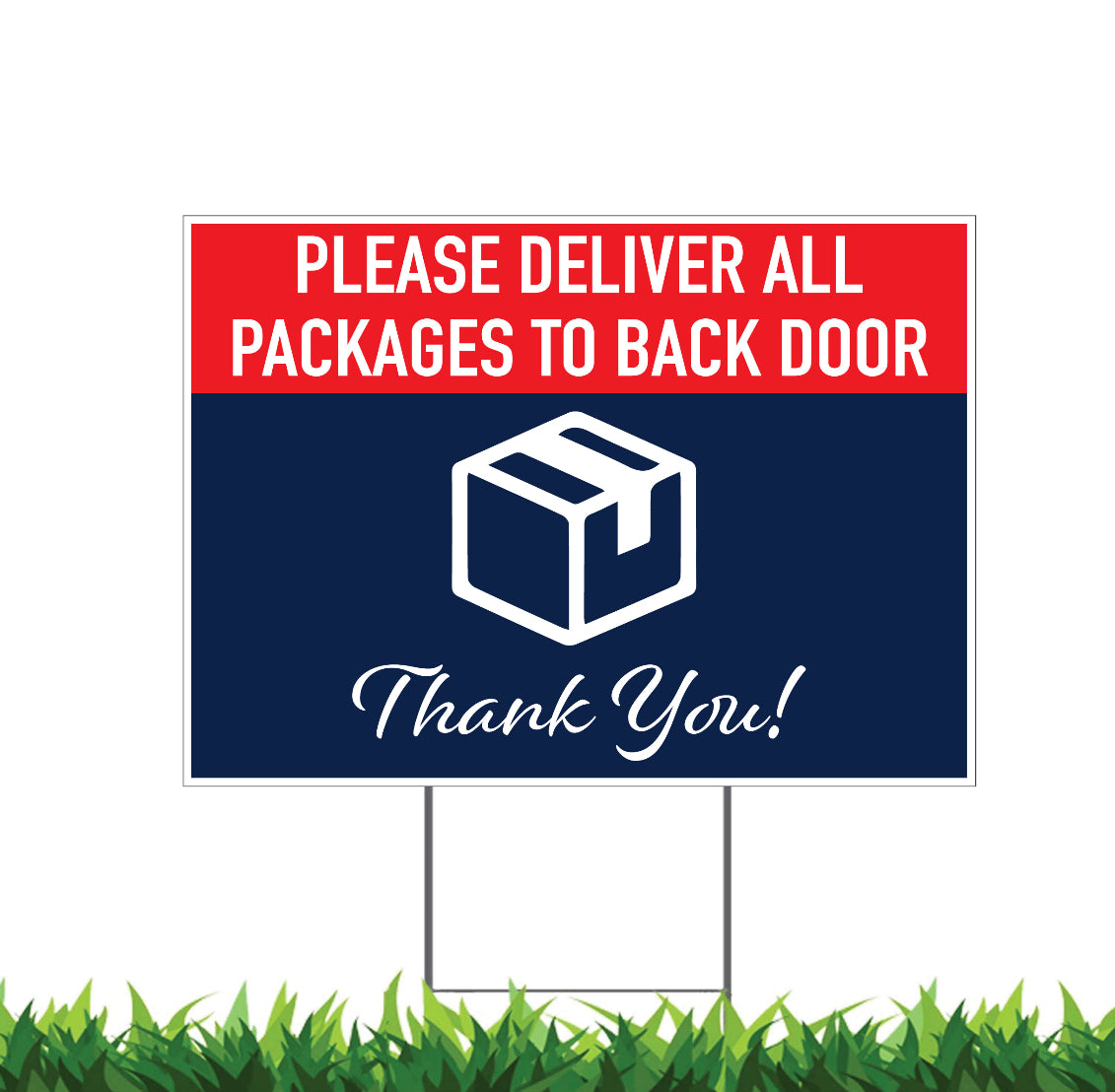 Delivery Packages to Back Door Sign