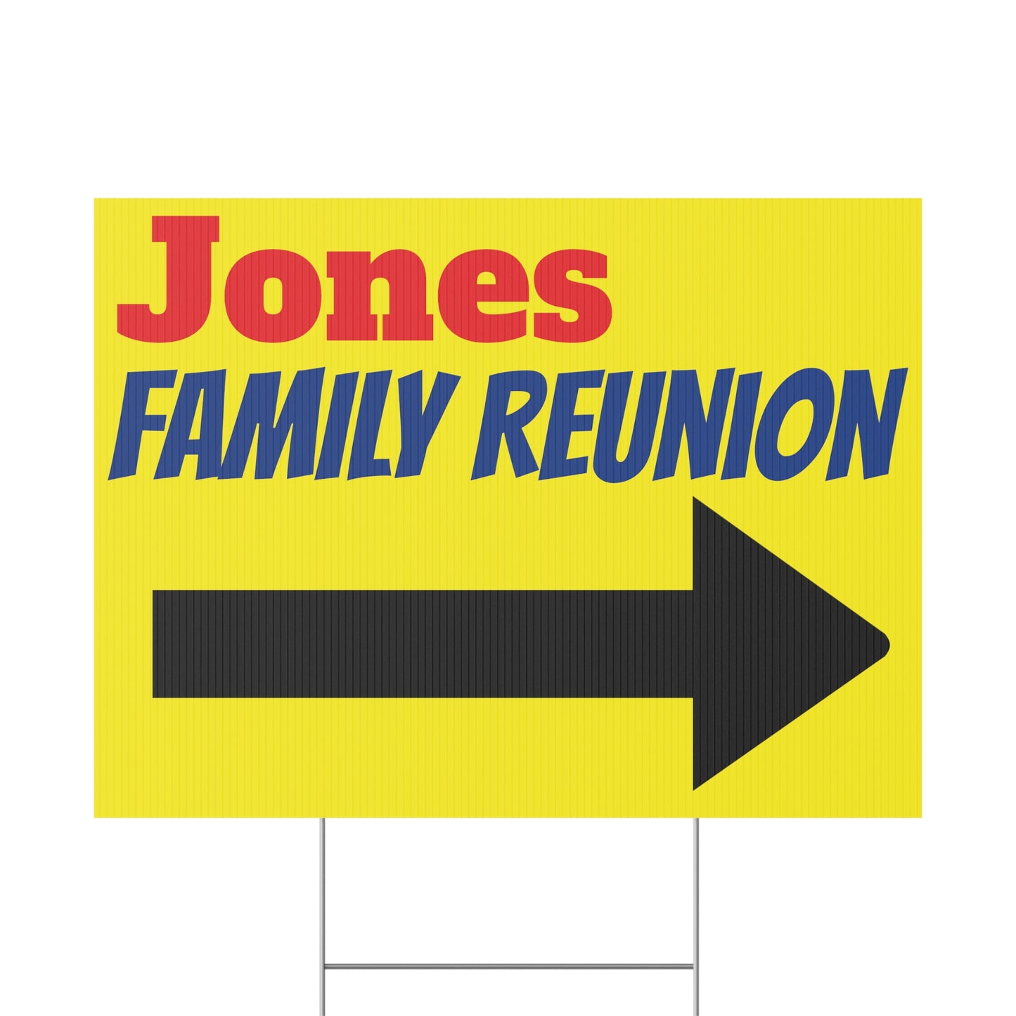 Weatherproof outdoor directional arrow sign personalized text