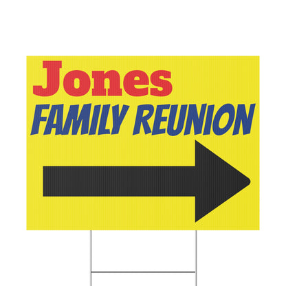 Weatherproof outdoor directional arrow sign personalized text
