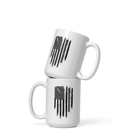 Dirt Bike American Flag Tire Tread Coffee Mug