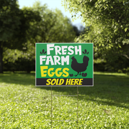 Farm Fresh Chicken Eggs Sold Here Yard Sign