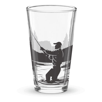Fishing Pint Glass Forest Lake