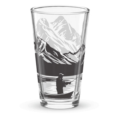 Fishing Pint Glass Mountain Lake