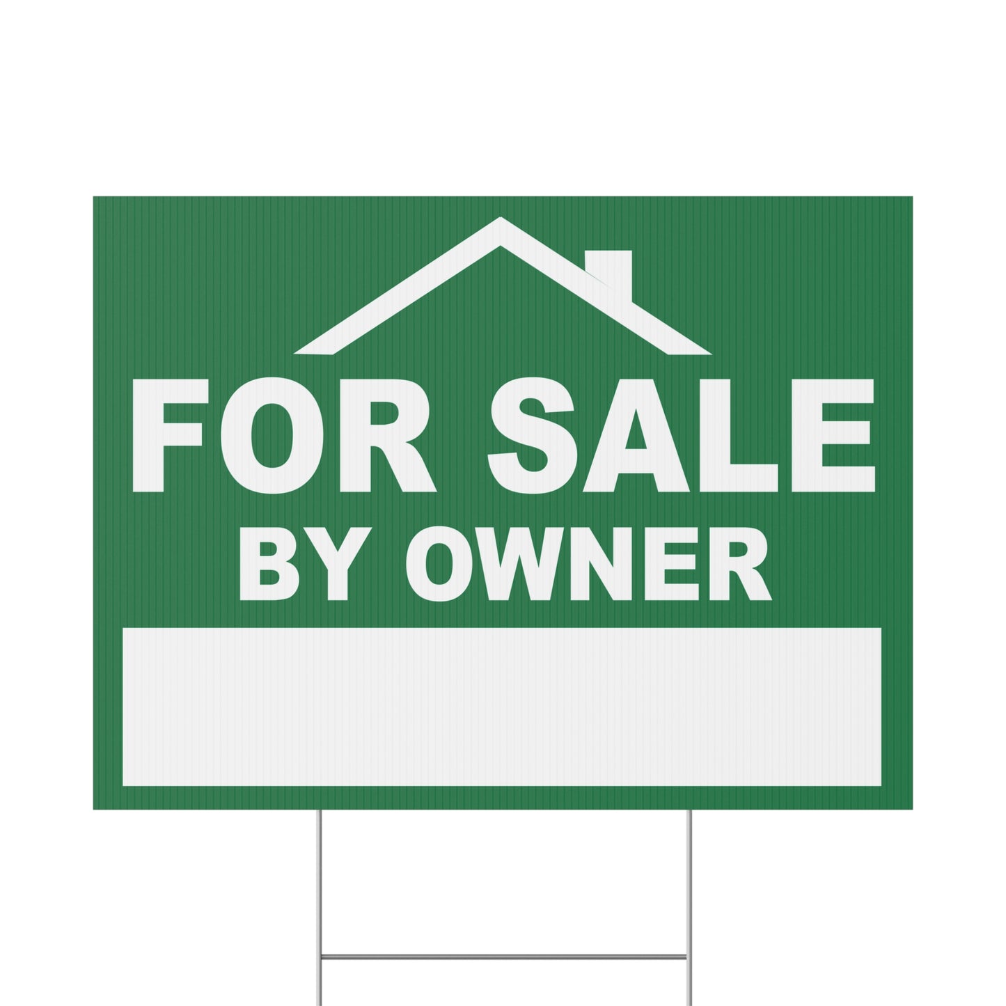 For Sale by Owner Yard Sign, Double Sided, Weatherproof, Includes H-Stakes