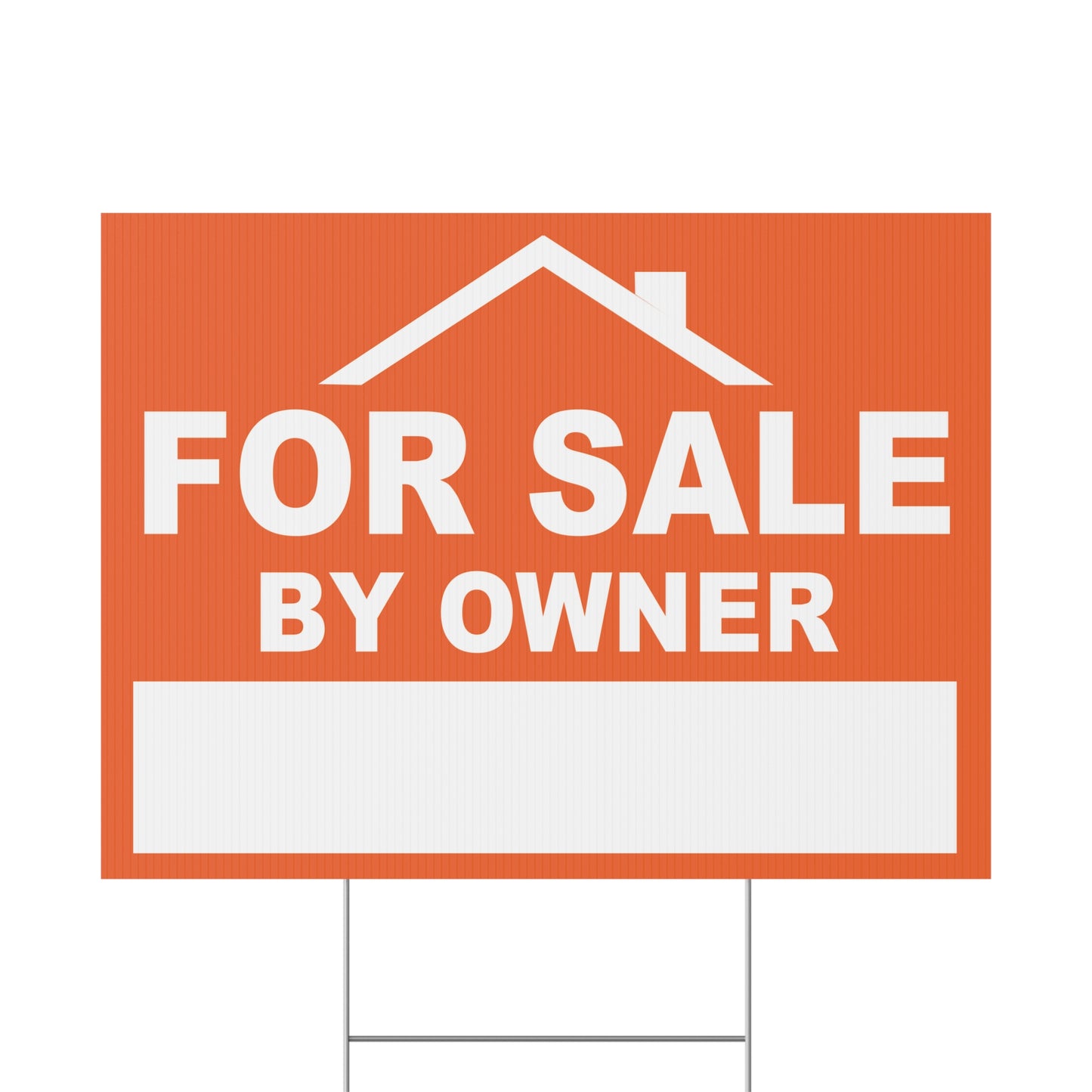 For Sale by Owner Yard Sign, Double Sided, Weatherproof, Includes H-Stakes