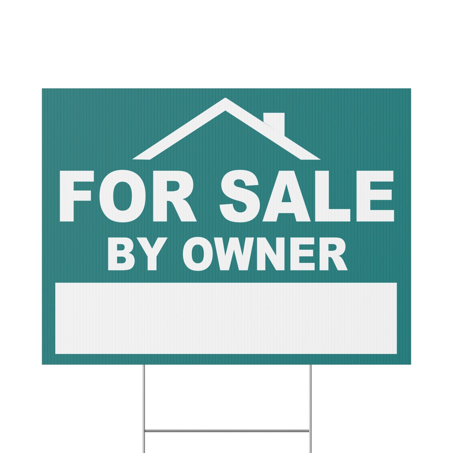 For Sale by Owner Yard Sign, Double Sided, Weatherproof, Includes H-Stakes