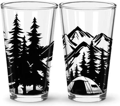 Camping Tent Pint Glass