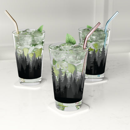 Forest Pine Tree Line Pint Glasses