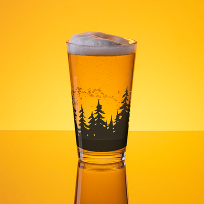 Pine Trees Silhouette Pint Glass