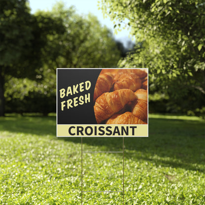 Fresh Baked Croissant Bread Sign